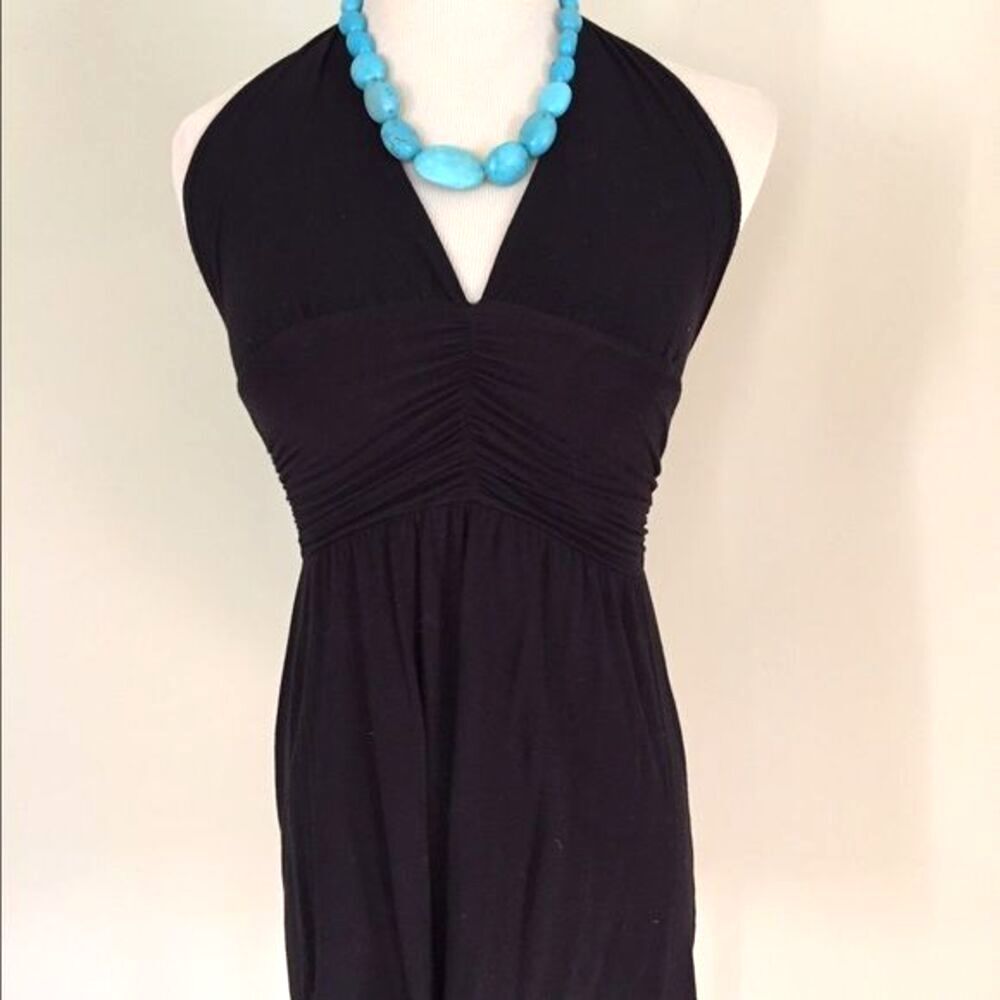 [Ella Moss] Black Cotton Blend Halter Top: Sz XS